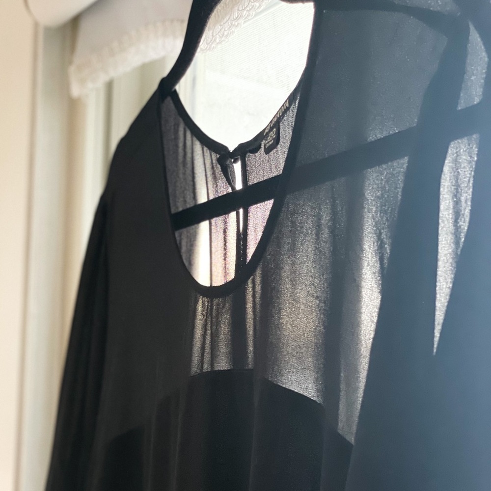 BB Dakota Black Dress - Illusion Top; Fit and Flare  (US 20)